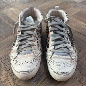 Women’s Golden Goose Mid Star Leopard Print Sneakers - Size 40
